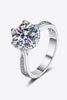 3 Carat Moissanite Rhodium-Plated Side Stone Ring test