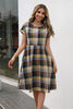 Ivy Lane Plaid Round Neck Cap Sleeve Dress test