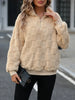 Fuzzy Quarter Zip Long Sleeve Sweatshirt test