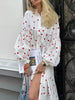 Heart Print Maxi Dress with Puff Sleeves test