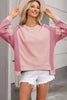 Contrast Round Neck Long Sleeve Sweatshirt test