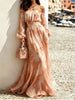 Off-Shoulder Balloon Sleeves Maxi Dress test