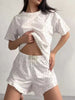 Floral Print Short Sleeve Top and Shorts Lounge Set test