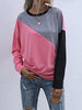 Color Block Casual Round Neck Sweatshirt test