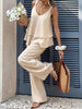 V-Neck Top and Wide-Leg Pants Set test