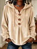 Full Size Decorative Buttons Velvet Hoodie Plus Size test