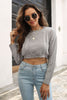 Cropped Round Neck Dropped Shoulder Pullover Sweater test