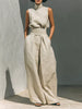 Full Size Sleeveless Wide-Leg Jumpsuit with Smocked Waist Plus Size test