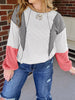 Color Block Textured Knit Patchwork Casual Top test