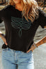 Embroidered Round Neck Short Sleeve T-Shirt test