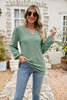Eyelet Notched Neck Balloon Sleeve Blouse test