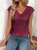 Sequin V-Neck Cap Sleeve Top test