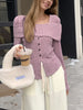Ribbed Square Neck Long Sleeve Top test