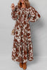 Floral Puff Sleeve Smocked Bodice Ruffled Maxi Dress test