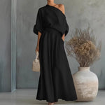 Women's Cropped Off-Shoulder Top & Pants Two-Piece Set