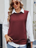 Buttoned Round Neck Sweater Vest test