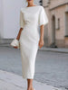 Elegant Slit Back Half Sleeve Midi Dress test