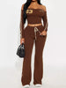 Off-Shoulder Crop Top and Flare Pant Lounge Set test