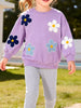 Children's Floral Applique Sweatshirt and Leggings Set test