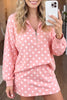 Polka Dot Quarter Zip Sweatshirt and Shorts Set test