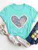 Graphic Heart Round Neck Short Sleeve T-Shirt test