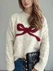 Bow Round Neck Long Sleeve Sweater test