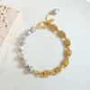Half Pearl Half Chain Stainless Steel Bracelet test