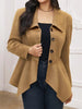 Handkerchief Hem Button Up Collared Neck Jacket test