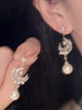 Moon & Star Pearl Dangle Earrings test