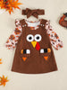 Children's Long Sleeve Bodysuit & Thanksgiving Turkey Dress Set with Headband test