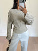 Casual Striped Batwing Sleeve T-Shirt test