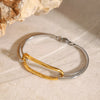 Two-Tone Geometric Link Bracelet test