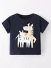 Children's Cartoon Zebra Graphic Short Sleeve T-Shirt