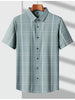 Men's Plus Size Plaid Button Up Short Sleeve Shirt test