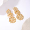 18K Gold-Plated Round Layered Textured Earrings test
