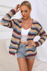 Striped Long Sleeve Open Front Cardigan test