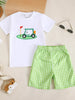 Children's Golf Cart Print T-Shirt and Gingham Shorts Set test