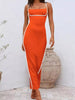 Contrast Trim Spaghetti Strap Maxi Dress test