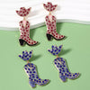 Rhinestone Cowboy Boot Dangle Earrings test