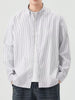 Men's Full Size Casual Striped Button-Down Shirt Plus Size test