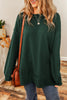 Round Neck Drop Shoulder Slit Sweatshirt test