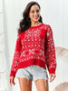 Snowflake Pattern Round Neck Sweater test