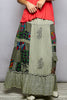 POL Printed Patchwork Embroidered Ruffled Skirt test