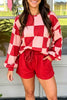 Checkerboard Top and Drawstring Shorts Cozy Set test