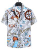 Men's Plus Size Nautical Print Short Sleeve Casual Shirt test