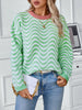 Wavy Stripes Round Neck Long Sleeve Sweater test