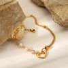 18K Gold-Plated Heart Pearl Bracelet test