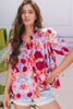 Floral Puff Sleeve Button-Up Top test
