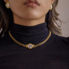 18K Gold-Plated Vintage Coin Charm Curb Chain Necklace test