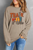 Letter Graphic Round Neck Long Sleeve Sweatshirt test